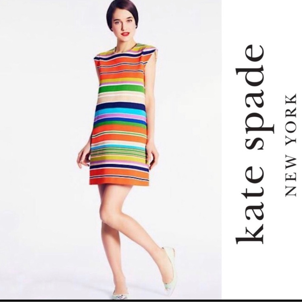 Kate Spade New York Nico Colorful Striped Shift Dress size 10….
